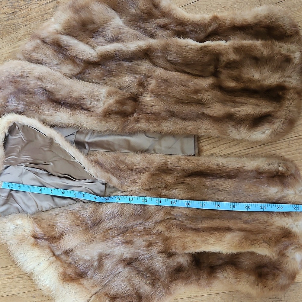 Vintage real mink shawl wrap with pockets S/M/L - Picture 14 of 14